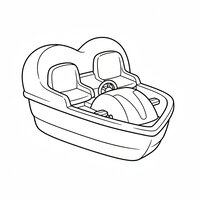 Coloriage pédalo cœur : pédalo en forme de cœur, simple et enfantin | Toupty.com