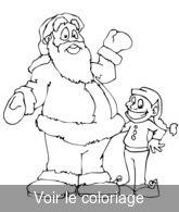 clip art pere-noel a imprimer & colorier