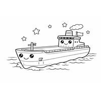 Coloriage pétrolier futuriste cartoon, vue 3/4, étoiles décoratives, enfant