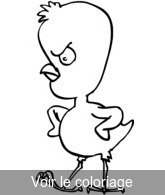 Coloriage Poussin grincheux| Toupty.com