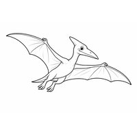 Coloriage ptérodactyle semi-réaliste en 3/4 avec ailes ouvertes - Toupty.com