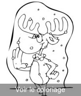 Coloriage Petit renne de Noël | Toupty.com