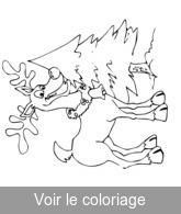 Coloriage Renne et sapin pour Noël | Toupty.com