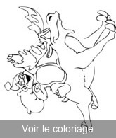 Coloriage Ourson de Noël chevauche un renne | Toupty.com