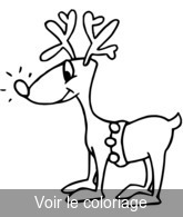 Coloriage Renne de Noël | Toupty.com