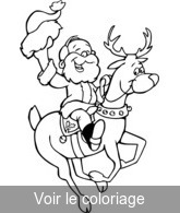 Coloriage Père Noël et son renne | Toupty.com