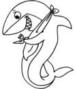 Coloriage Requin prt  passer  table