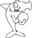 Coloriage Requin rigolo juant au bowling
