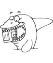 Coloriage Requin qui avale n'imorte quoi