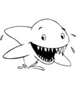 Coloriage Requin rigolo qui sourit
