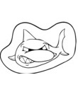 Coloriage Requin froce montre des dents