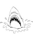Requin sortant de l'eau a colorier