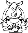 image rhinoceros pour coloriage