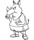dessin rhinoceros pour coloriage