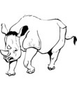 image GIF rhinoceros noir & blanc pour colorier