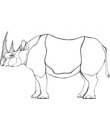 rhinoceros esquisse a colorier