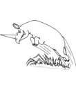 rhinoceros clip art a colorier