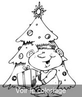 clip art sapin-noel noir & blanc a imprimer