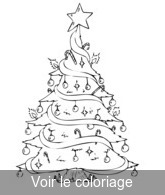 sapin de noel clip art a imprimer & colorier