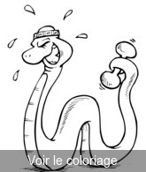 coloriage serpent qui fait le clown