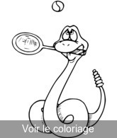 coloriage crotalus joue au tennis 