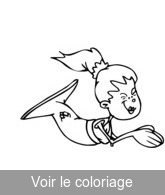 coloriage plongeon de la petite sirène