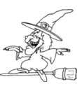 coloriage halloween sorciere