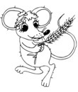 dessin souris noir et blanc a colorier