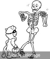 Coloriage Squelette qui a peur !! | Toupty.com