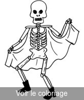 Coloriage Squelette avec une cape | Toupty.com