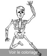 Coloriage Squelette qui fait signe de loin | Toupty.com