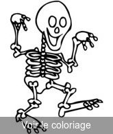 Coloriage Petit squelette qui veut faire peur | Toupty.com