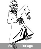 Coloriage Squelette avec un walkman | Toupty.com