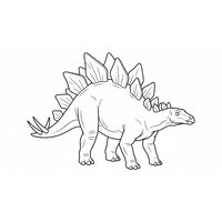 Coloriage stégosaure semi-réaliste simple vue de trois-quart