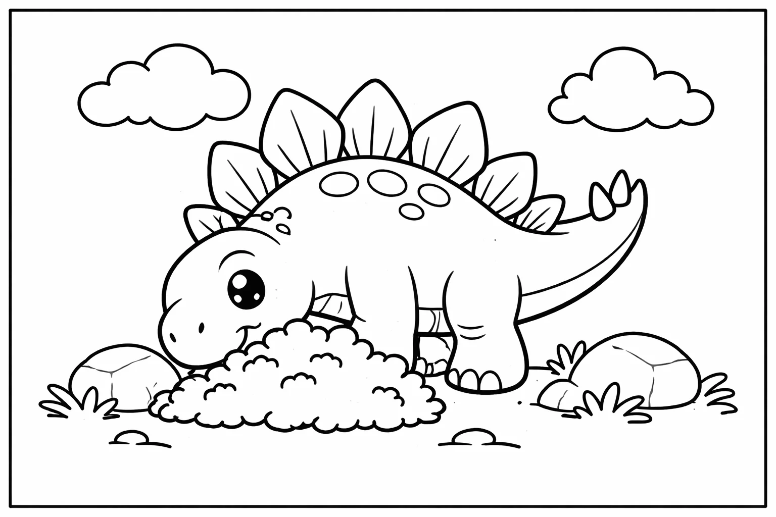 coloriage-stegosaure Page 6