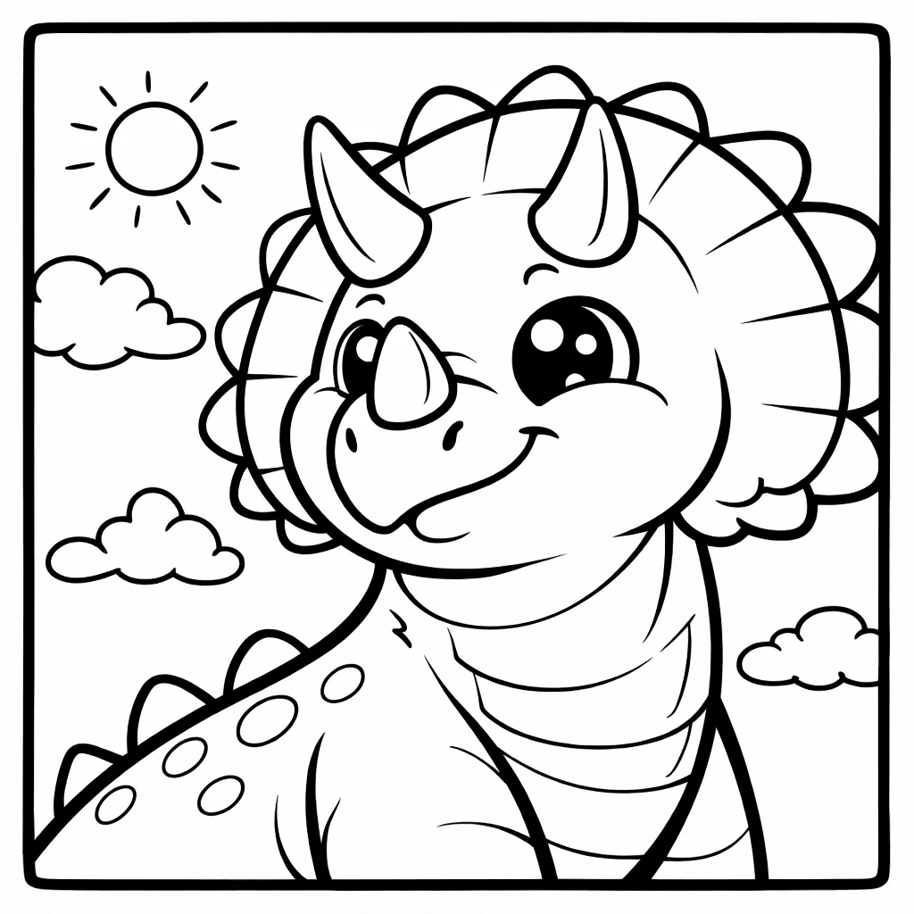 coloriage-triceratops Page 16