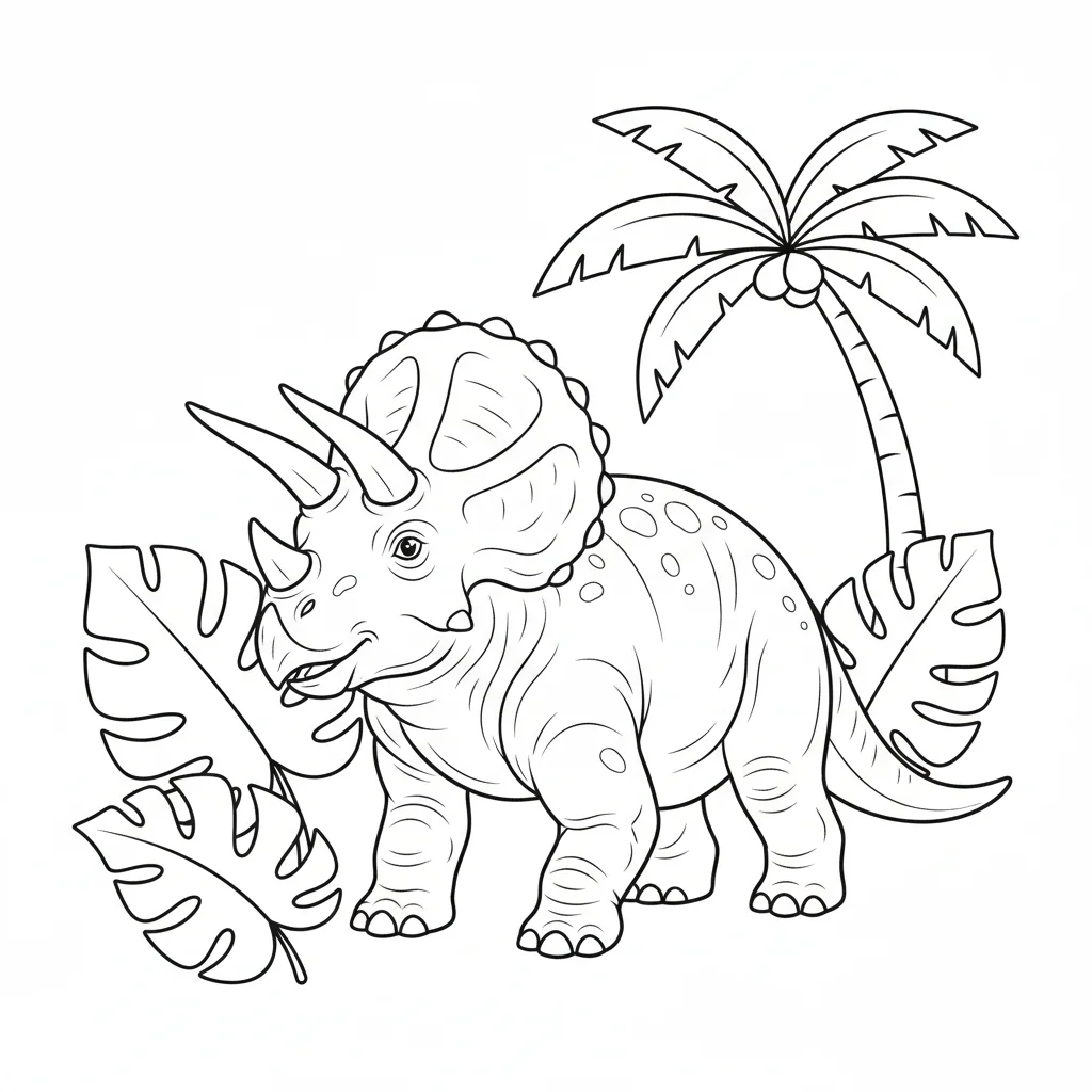 coloriage-triceratops Page 8