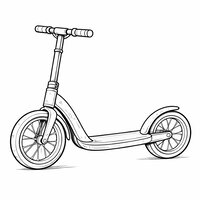 Coloriage trottinette réaliste à grandes roues