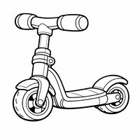 Coloriage trottinette chibi compacte, style mignon