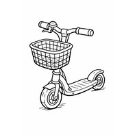 Coloriage trottinette avec panier avant
