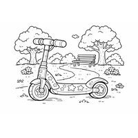 Coloriage trottinette chibi décorée