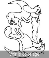 coloriage 2 petits tyrex qui s'amusent