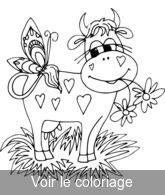 coloriage petite vache toute mignonne