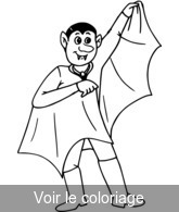 Coloriage vampire déploie sa cape | Toupty.com