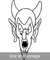 Coloriage Vampire avec cornes et grandes oreilles | Toupty.com