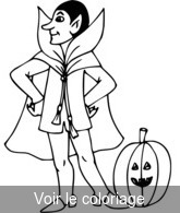 Coloriage Vampire et sa citrouille d'Halloween | Toupty.com