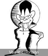 Coloriage Vampire dans la nuit | Toupty.com