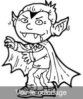 Coloriage Enfant déguisé en vampire pour Halloween | Toupty.com