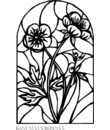 coloriage de vitrail de fleur a imprimer