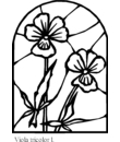 coloriage de vitrail de fleur a imprimer